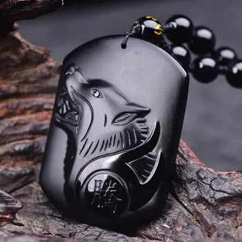 Náhrdelník Amulet NEZÁVISLOST a INTUICE z obsidiánu MN6009