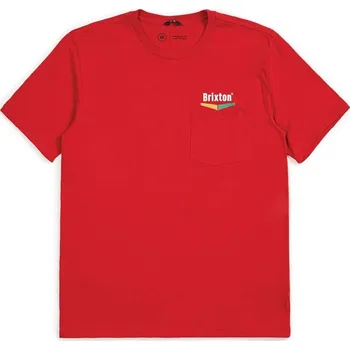 Pánské tričko BRIXTON triko - Velocity S/S Pkt Scarlet (SCARL)