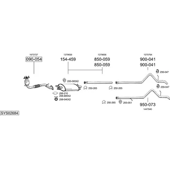 Výfuková trubka výfuková tr. zadní XLWB Bosal 950-073