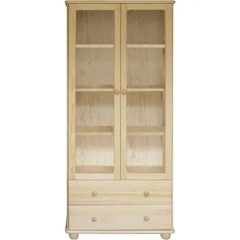 Komoda Prosklená vitrína z masivu DEJ31 Barevné provedení: Ořech