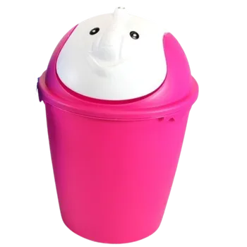 Odpadkový koš Dětský odpadkový koš SLON v růžovo-bílé barvě d26,8, v.40cm - 8 l