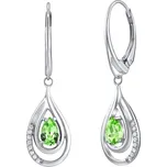 Luxusní stříbrné náušnice s přírodním zeleným Olivínem