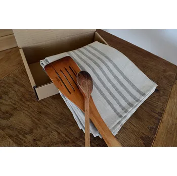 Utěrka Lněná utěrka RETRO - šedá, režná 45x68 cm | E-len Balení: Sada 3 ks