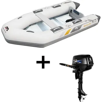 Vodácké vybavení Zvýhodněný set Aqua Marina A-DeLuxe 3m Wooden Floor s motorem