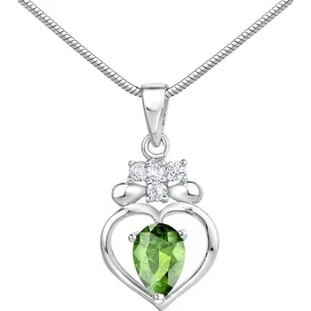 Šperk Stříbrný přívěsek srdce s drahým kamenem