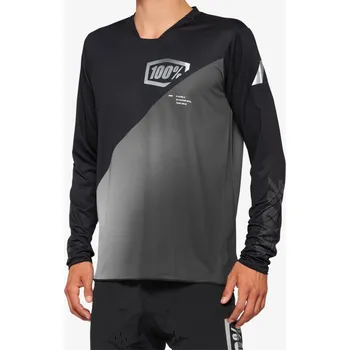 cyklistický dres dres 100% R-Core X Long Sleeve Jersey black/grey