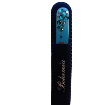 Skleněný pilníček na nehty s křišťály Swarovski Elements®, barevný podklad, Kamínky - 110 mm