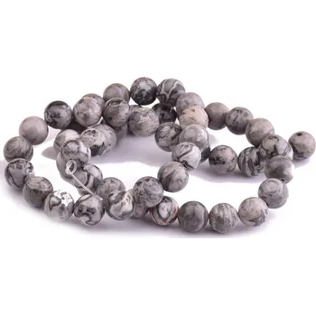 Dětské navlékací korálky Jaspis šedý 8mm