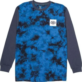 Pánské tričko 686 triko - Trippy L/S T-Shirt Strata Blue Tie Dye (STRB)