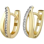 Zlaté kruhové náušnice GIA se zirkony