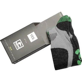 Pánské ponožky GLOBE ponožky - Yes/Pow Pow Sock Grey/Lime (GRYLIM)