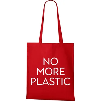 Plátěná taška No more plastic, Barva Červená, Velikost 40×45 cm, Canvas Nákupní taška 1105