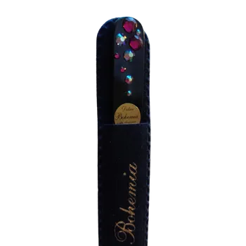 Skleněný pilníček na nehty s křišťály Swarovski Elements®, barevný podklad, Kamínky II - 110 mm