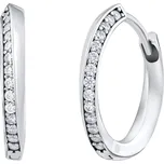 Luxusní náušnice kruhy JULIET z bílého zlata s čirými zirkony