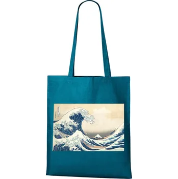 Plátěná taška Velká vlna u pobřeží Kanagawy, Barva Petrolejová, Velikost 40×45 cm, Canvas Nákupní taška Bezvatriko.cz 1115 - 1x
