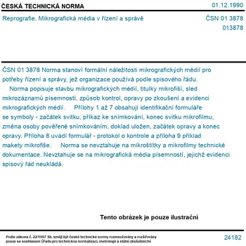 ČSN 01 3878 - Reprografie. Mikrografická média v řízení a správě - Tisk