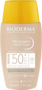 Přípravek na opalování Bioderma Photoderm Nude Touch minerální opalovací fluid na obličej SPF50+ 40 ml Very Light