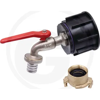 BOVRAM IBC system Adaptér IBC dlouhý S60x6 vč. mosazného kulového kohoutu 3/4“ a drápové spojky