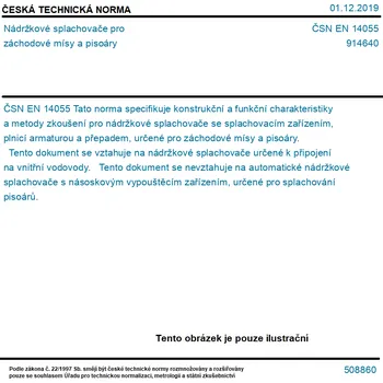 ČSN EN 14055 - Nádržkové splachovače pro záchodové mísy a pisoáry - Tisk