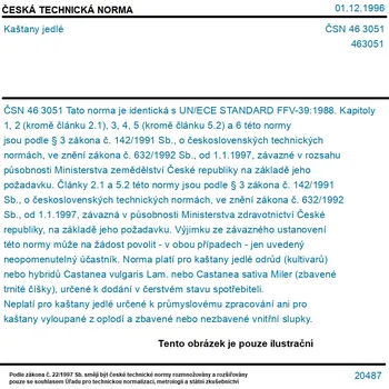 ČSN 46 3051 - Kaštany jedlé - Tisk