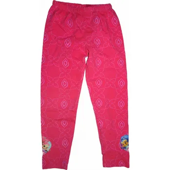 Dívčí bavlněné růžové legínky s panenkou Shimmer and Shine. 110