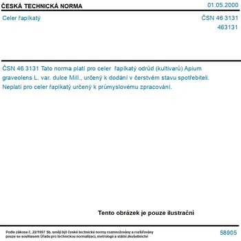 ČSN 46 3131 - Celer řapíkatý - Tisk