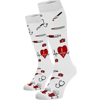 Dámské ponožky Veselé podkolenky Nemocnice Bílá 39-41