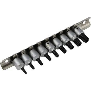 Dílna Condor hlavice zástrčné 1/4", Torx Security TS10 - TS50, vrtané, sada 9 dílů - 100-00441