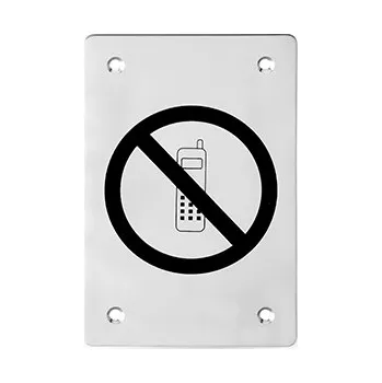 AC-T SERVIS Piktogram hranatý nerez - zákaz telefonování