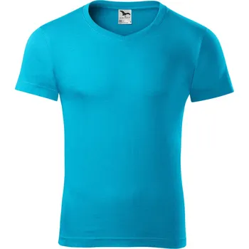 Pánské tričko Malfini Slim fit V-NECK Pánské triko 146 tyrkysová XXXL