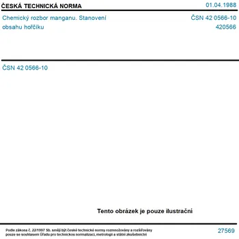 ČSN 42 0566-10 - Chemický rozbor manganu. Stanovení obsahu hořčíku - Tisk