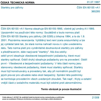 ČSN EN 60155 +A1 - Startéry pro zářivky - Tisk