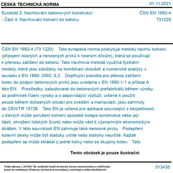 ČSN EN 1992-4 - Eurokód 2: Navrhování betonových konstrukcí - Část 4: Navrhování kotvení do betonu - Tisk