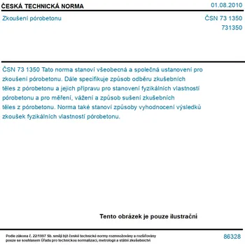 ČSN 73 1350 - Zkoušení pórobetonu - Tisk