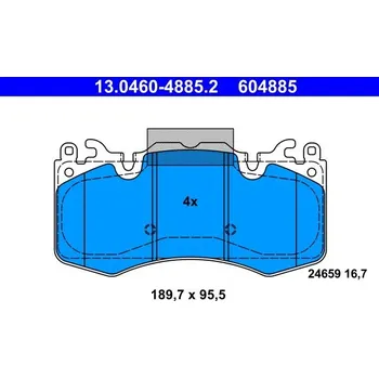 Brzdová destička Sada brzdových destiček, kotoučová brzda ATE 13.0460-4885.2