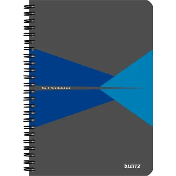 Sešit Blok A5 Leitz Office, kroužková vazba, linkovaný, desky, šedo-modrá