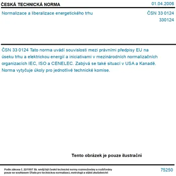 ČSN 33 0124 - Normalizace a liberalizace energetického trhu - Tisk