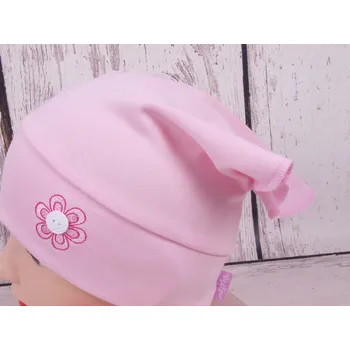 Čepice Šátek dívčí Dráče kšiltem sv. růžový s kytičkou velikost čepic: 52-54cm (5-7 let, RDX vel.5)