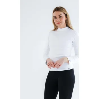 Dámské tričko Bílé dámské triko se stojáčkem s dlouhým rukávem nanosilver® Velikost: XL