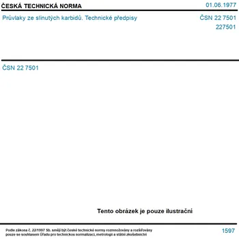 ČSN 22 7501 - Průvlaky ze slinutých karbidů. Technické předpisy - Tisk
