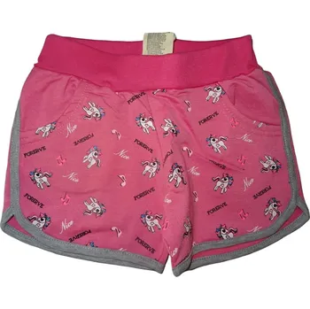 Dívčí růžové kraťasy s koníkem 110