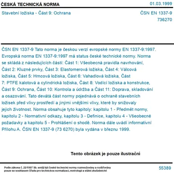 ČSN EN 1337-9 - Stavební ložiska - Část 9: Ochrana - Tisk