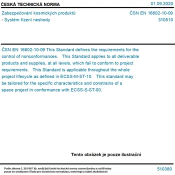 ČSN EN 16602-10-09 - Zabezpečování kosmických produktů - Systém řízení neshody - Tisk