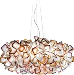 SLAMP CLISL00ORG01T00000EU Clizia large, závěsné designové svítidlo z Opalflexu s oranžovým okrajem, 4x12W E27, prům. 78cm