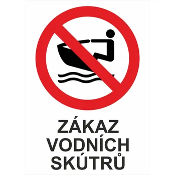 Zákaz vodních skútrů UV tisk plast 3mm 300x200 mm