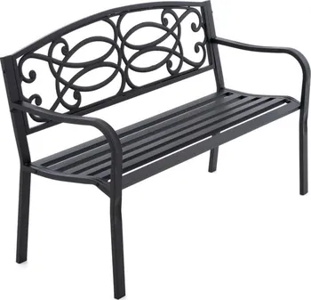 Zahradní lavice Garthen Zahradní kovová lavička ve starožitném stylu 127 cm černá