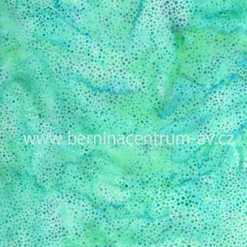 Hoffman 3019-052 bali batika puntík zelená bavlněná látka patchwork