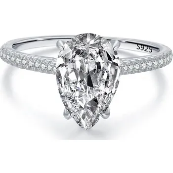 Prsten Elenys stříbrný rhodiovaný prsten Broušená kapka Velikost: 8 (EU: 57-58)