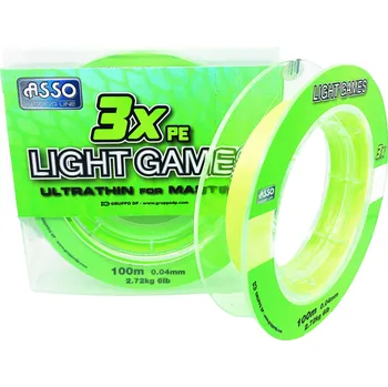 ASSO - Šňůra PE 3X Light Games 100m - 0,02mm GREEN