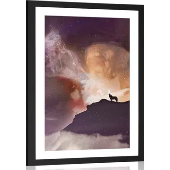 Plakát Dovido Plakát s paspartou tajemné vytí vlka